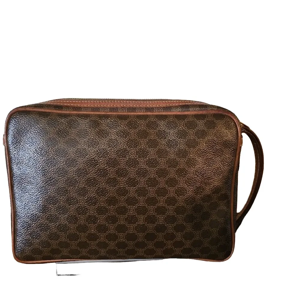 Vintage Dark Brown Leather Celine UNISEX Macadam Clutch bag - Picture 2 of 13